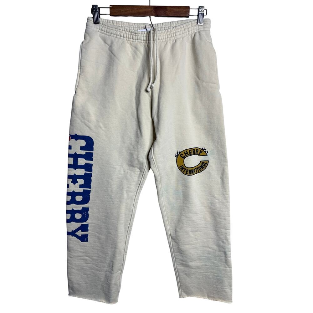 Cherry Los Angeles Sweatpants Men S Cream Varsity Logo California (FLAWED)